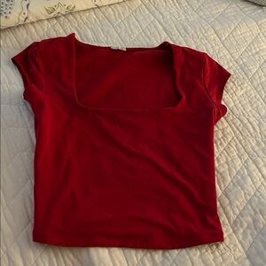 Garage Red Square Neck Crop Top